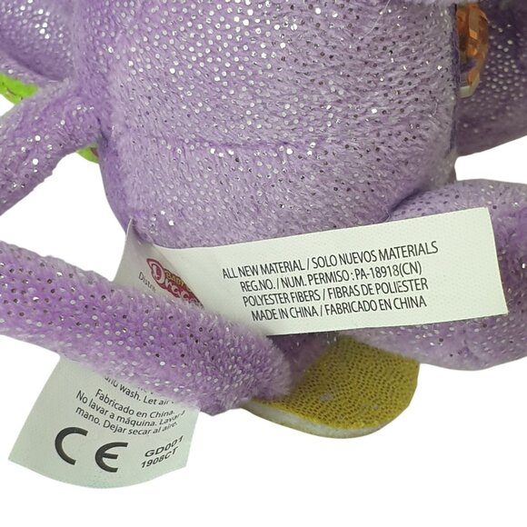 Baby Gemmy Dragons Plush Purple 7" Stuffed Glittery Wings Horns - Picture 7 of 9